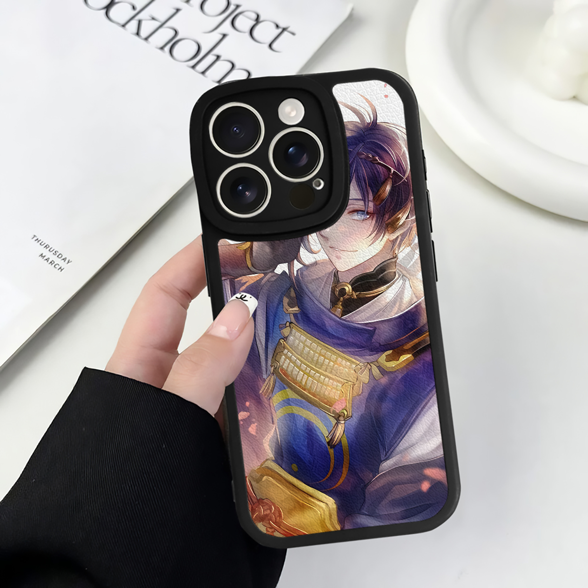 （画像用） 刀剣乱舞 Touken Ranbu 【iPhone 16シリーズ対応】シリコンスマホケース（レザー調） 材質：シリコン
